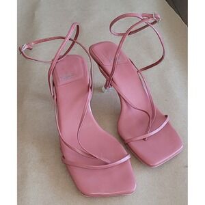 Jeffrey Campbell Women's Pink Kitten Heels Sz 7.5 Strappy Heel Sandals Feminine